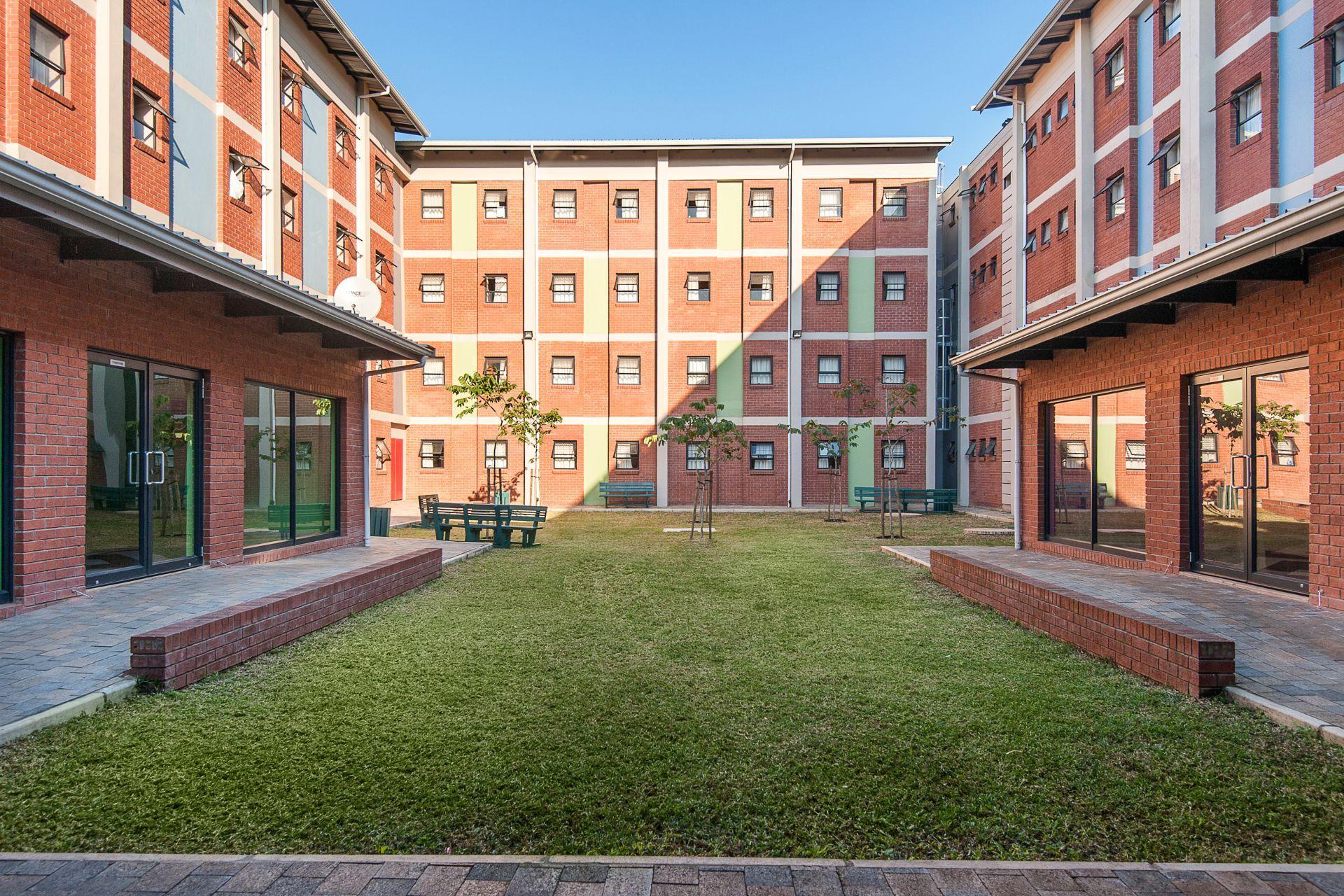 Completed residential accommodation courtyard