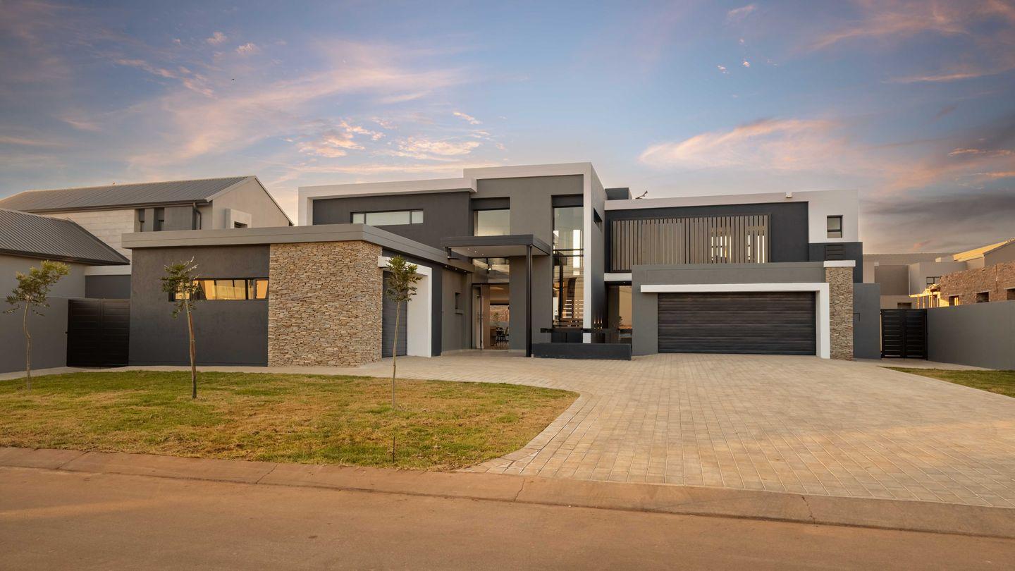 Completed modern residential home exterior